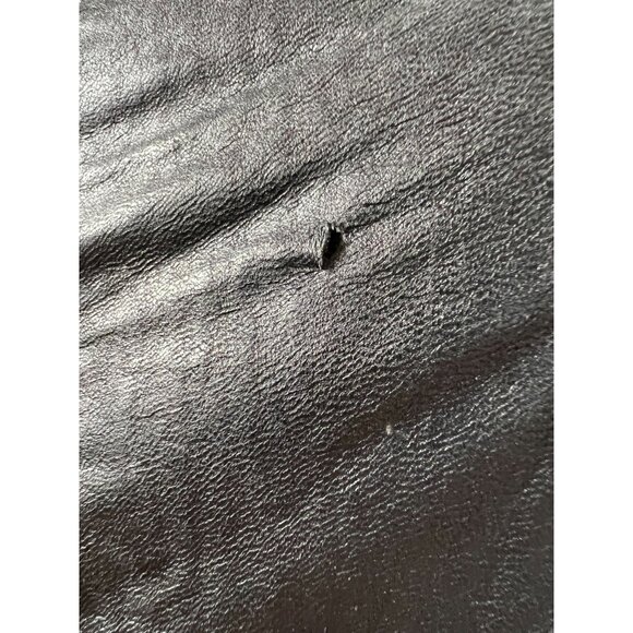 Bill Blass Bomber Jacket  Large Black Leather Damage on Left Shoulder - Picture 4 of 16